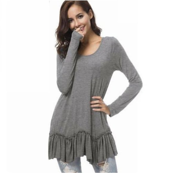 Urban Coco Tops - *3/$30* Urban Coco Ruffle Hem Tunic Top